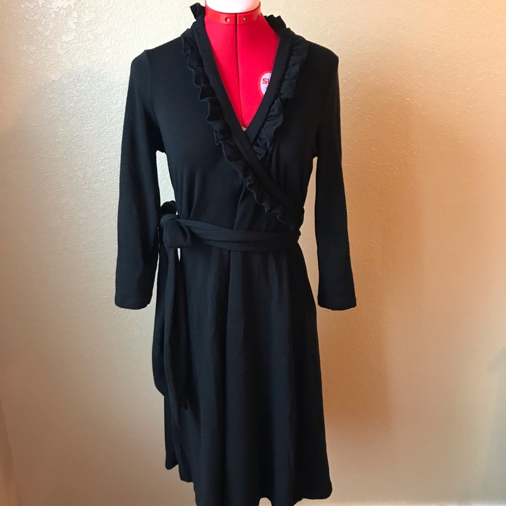 Banana Republic Faux Wrap Black Dress